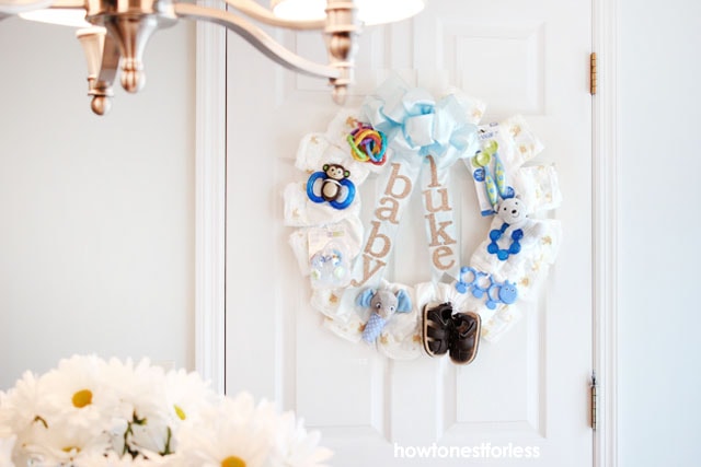 baby boy diaper wreath