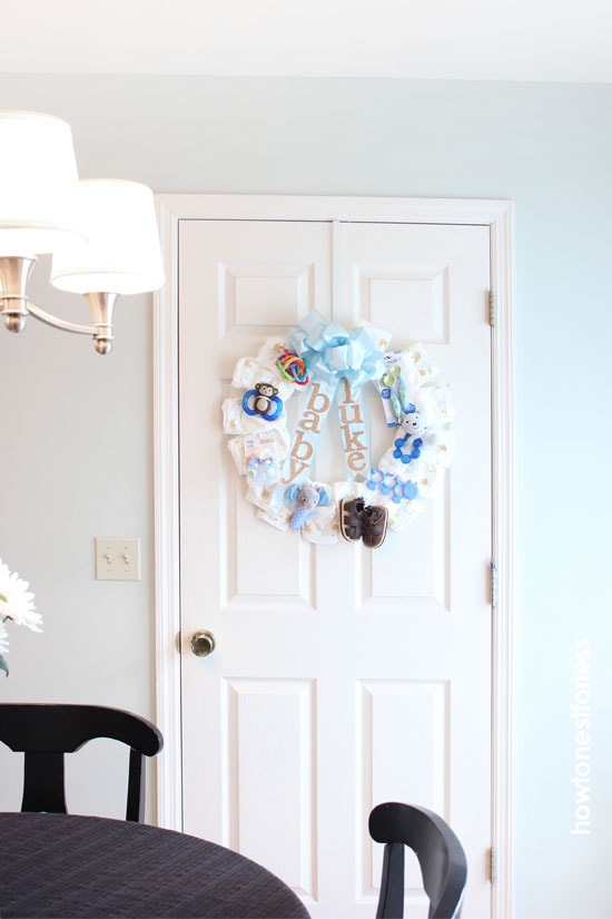 baby diaper wreath