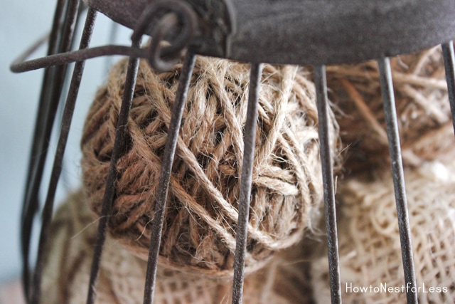 burlap twine wrapped balls from how to nest for less