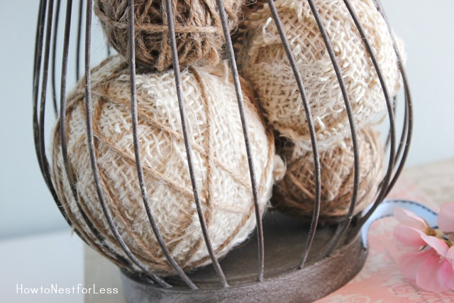 twine and burlap balls