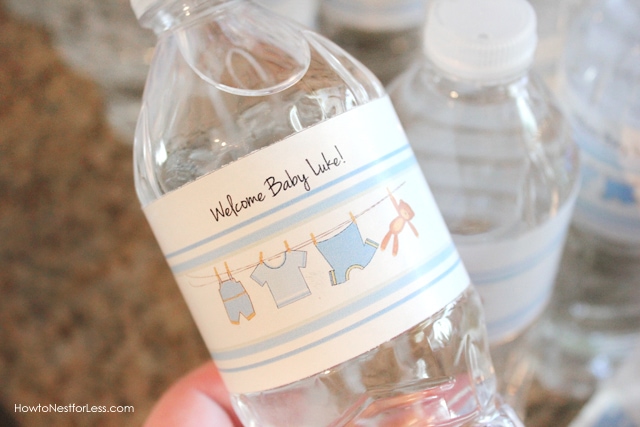 water bottle labels for boy baby shower