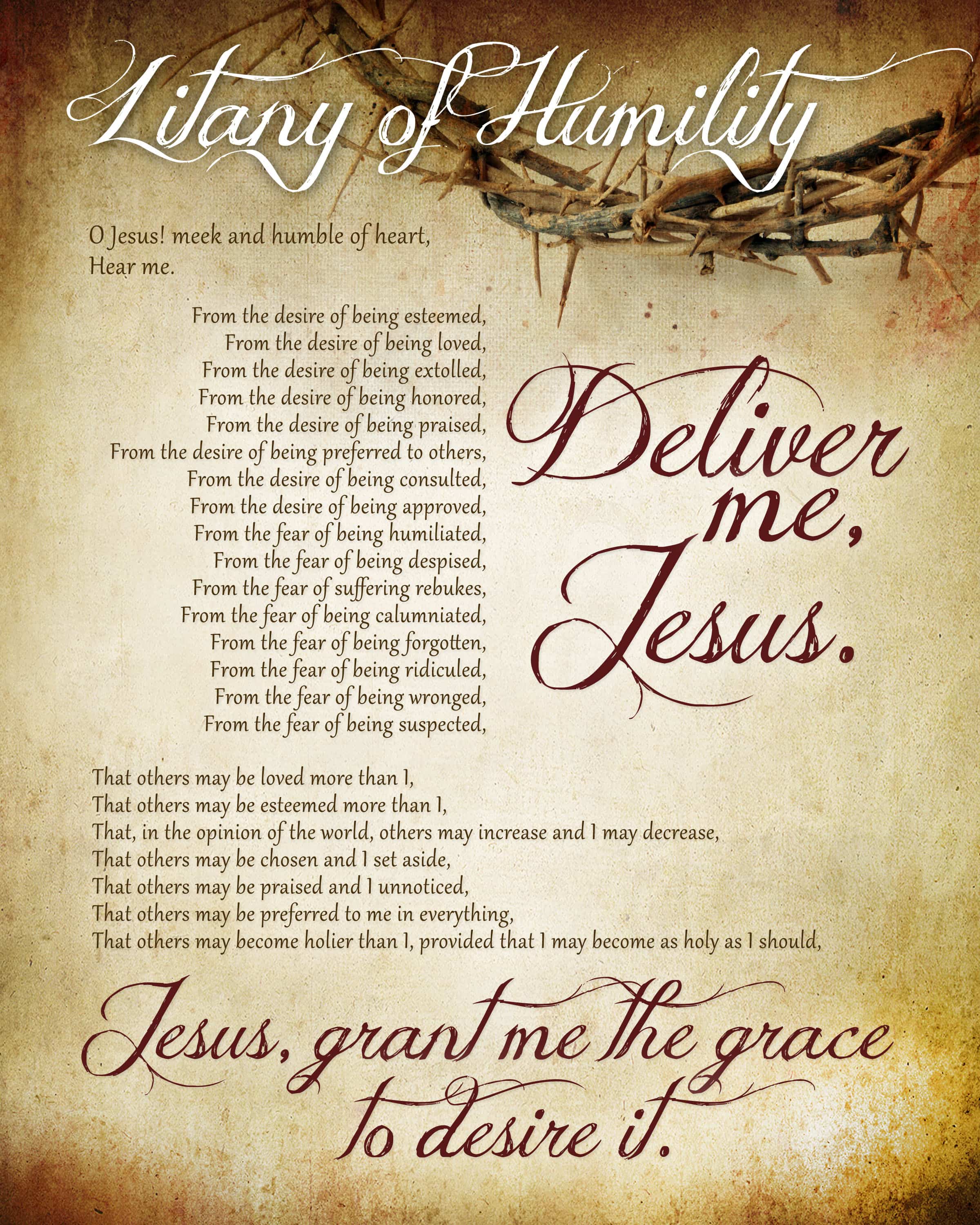 Litany of Humility Free Printable