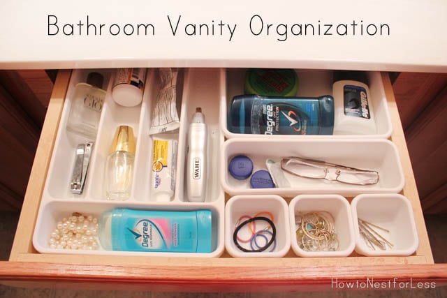 bathroom vanity drawer organization