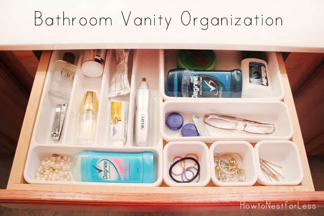 bathroom vanity drawer organization