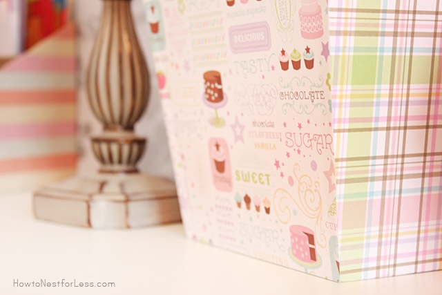 trashcan scrapbook paper mod podge