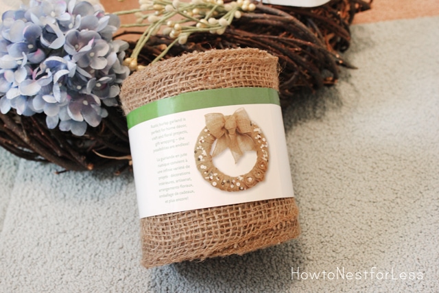 blue hydrangea burlap wreath