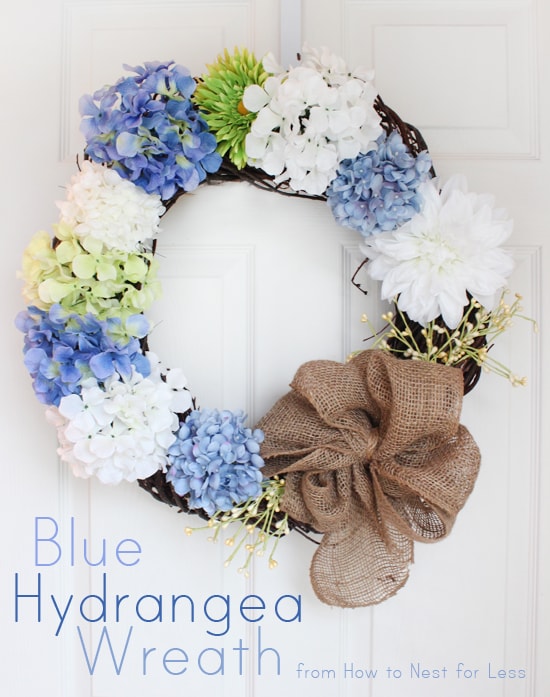 Blue Hydrangea Door Wreath