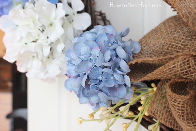 blue hydrangea wreath