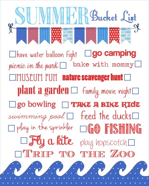 summer bucket list