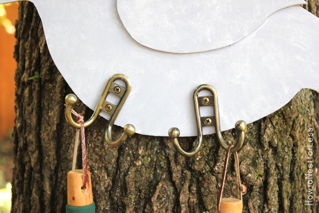 DIY garden tool hanger hooks