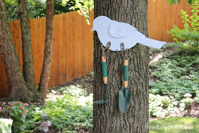 bird outdoor garden tool hanger