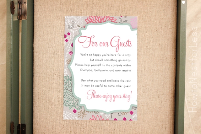 guest bathroom free printable