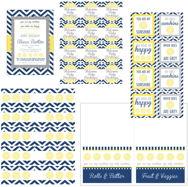 printable you are my sunshine stationery template