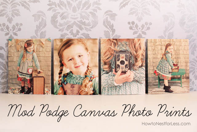 Canvas Mod Podge photo prints.