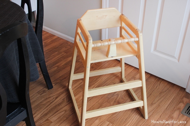 highchair makeover before