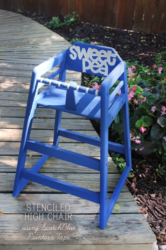 stenciled high chair tutorial