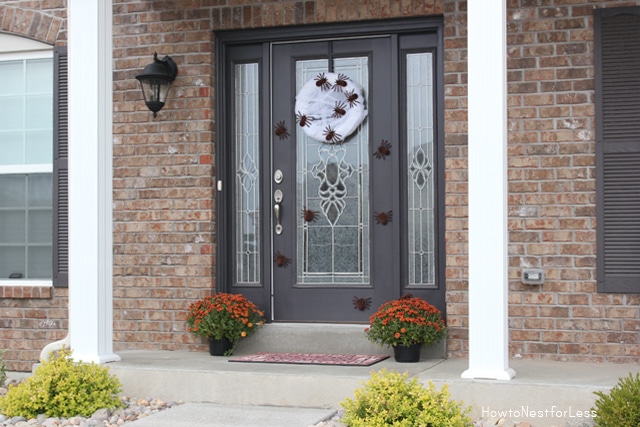 halloween spiders front door