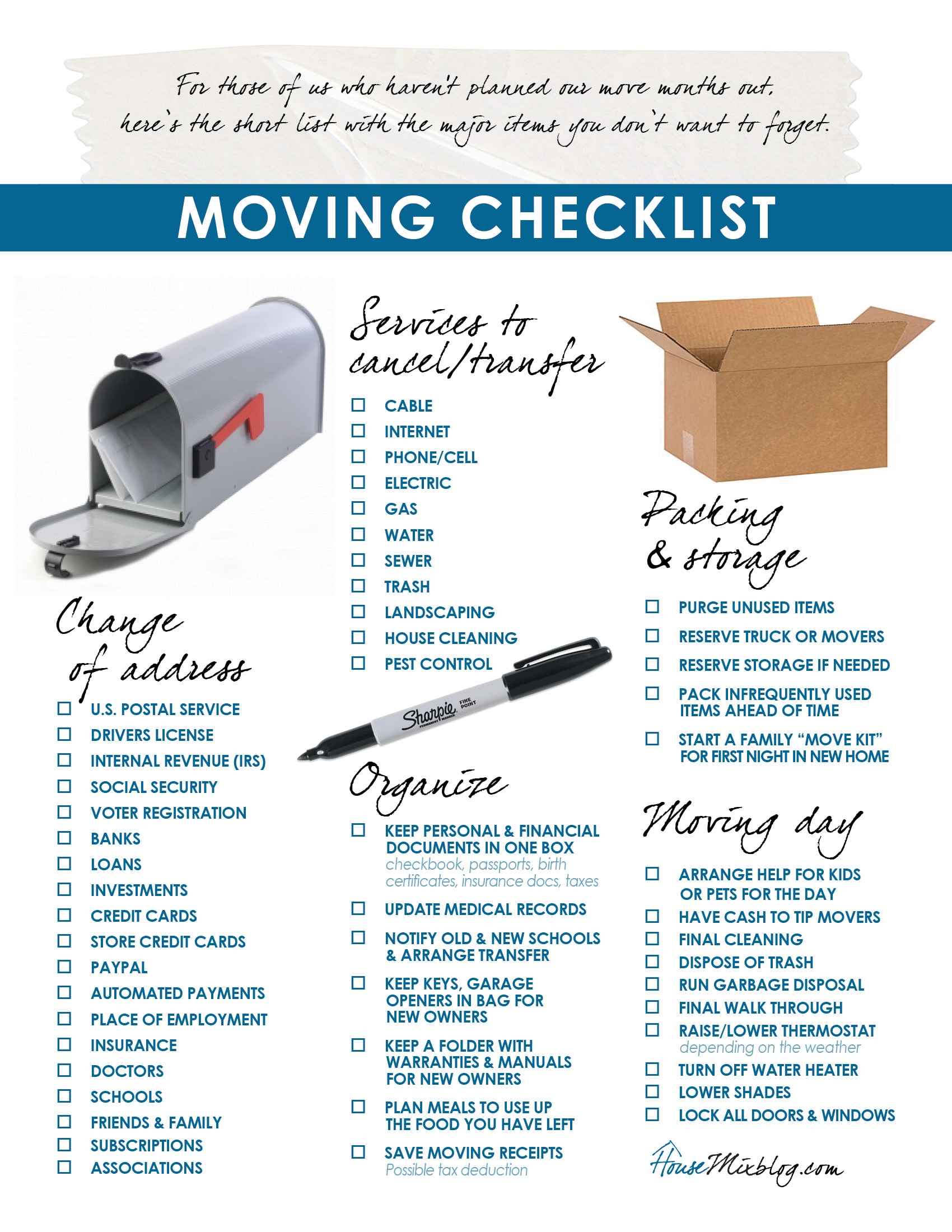 moving day checklist