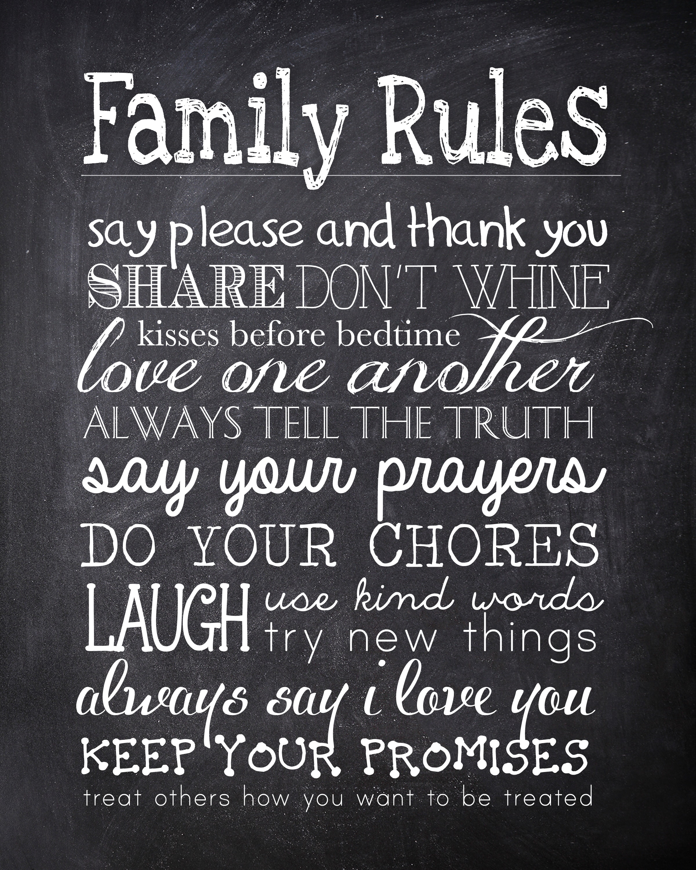 Family Rules {free printable}