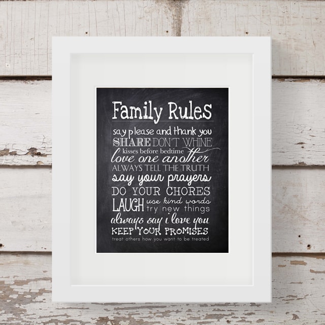 family rules printable