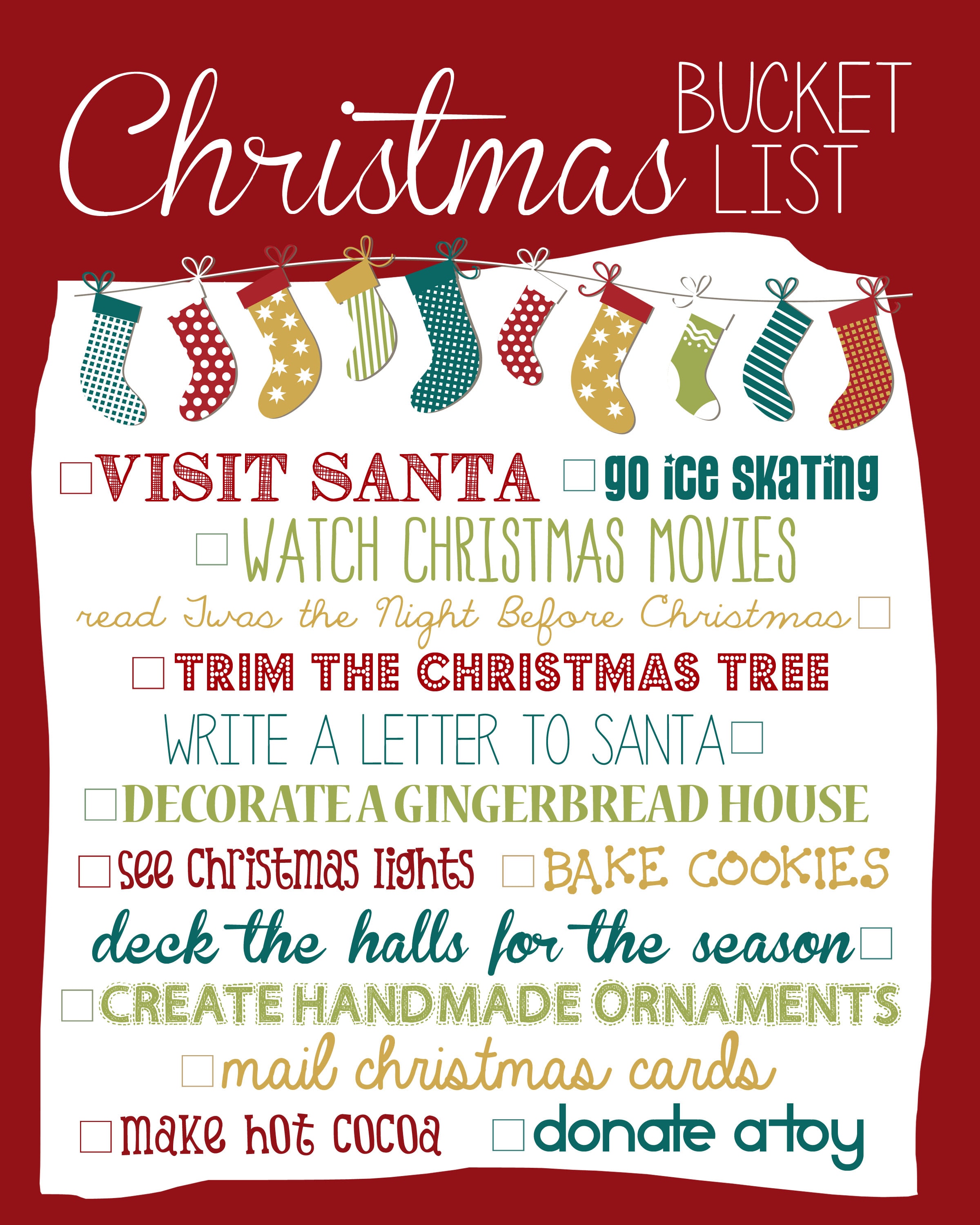  Christmas Bucket List 2013 free Printable How To Nest For Less 