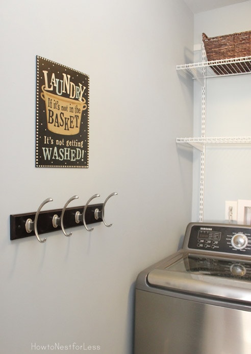 laundry room hooks and sign