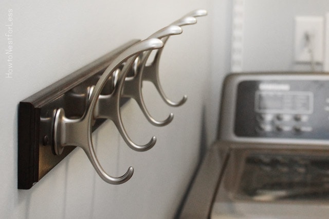 laundry room makeover hooks