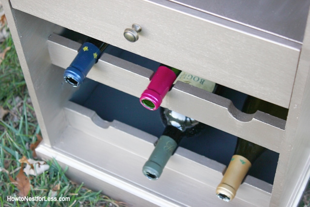 Metallic Wine Cabinet Makeover