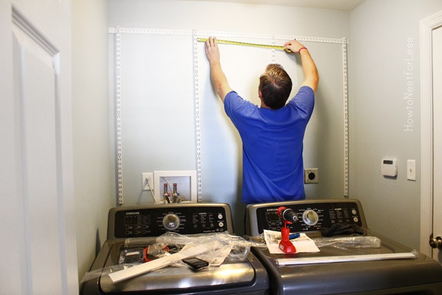 shelving laundry room makeover