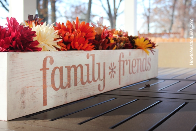 table trough flower centerpiece