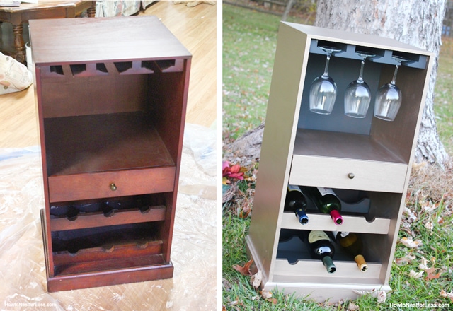 wine cabinet before and after makeover