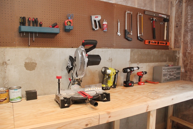 basement workshop peg board