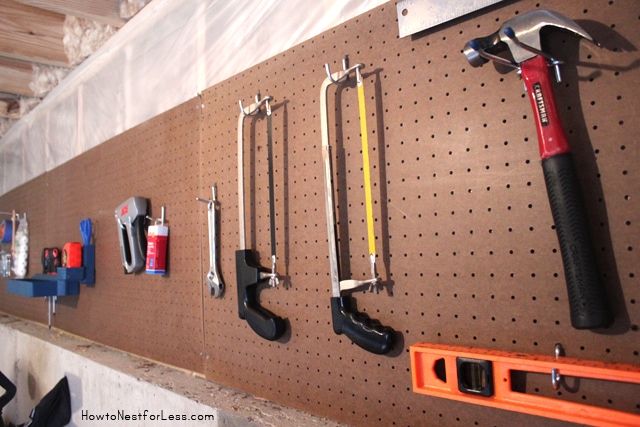 basement workshop pegboard