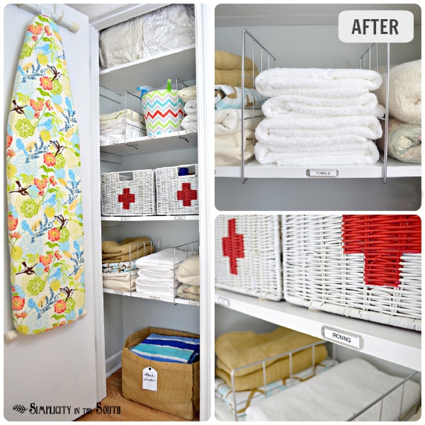 Hall linen closet organization ideas