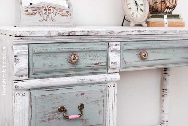 chalk paint distressed kids desk