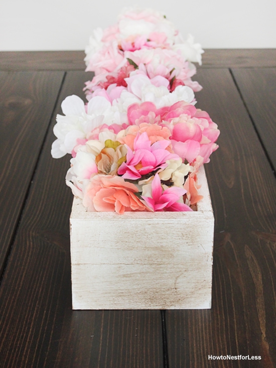 DIY flower centerpiece box planter