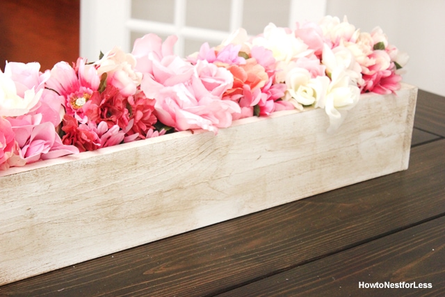 DIY table trough centerpiece