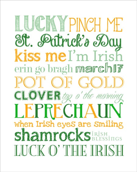 St. Patricks Day subway art printable