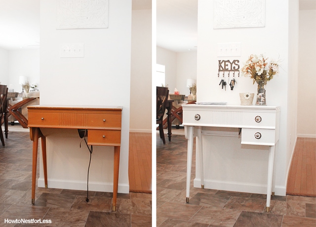 before and after sewing table