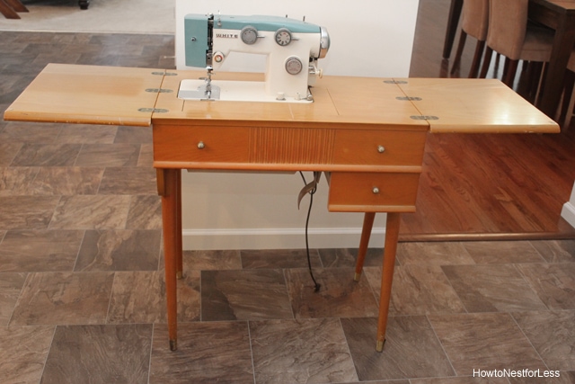 before sewing table makeover