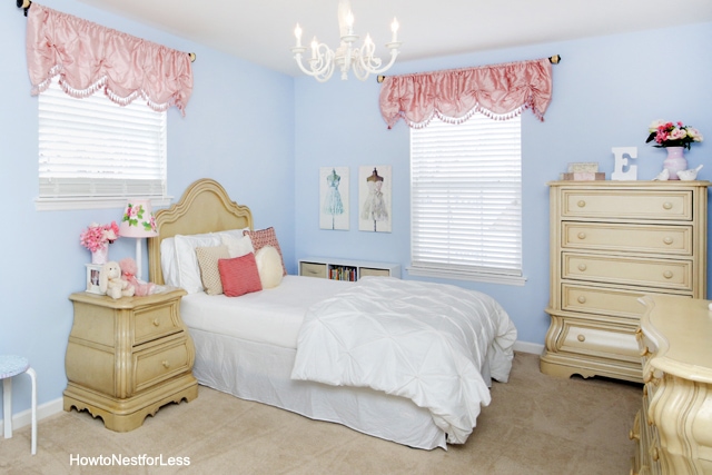 blue pink girl bedroom