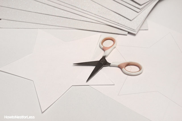 cut out white star decals