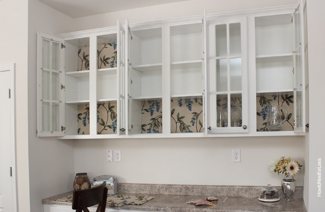 fabric lined cabinets