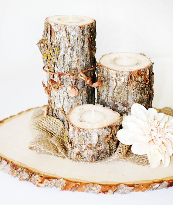 Rustic Log Centerpieces 5