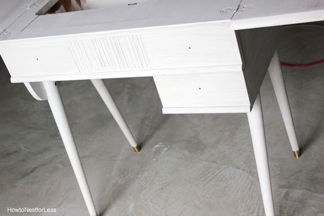 sewing table makeover chalk paint