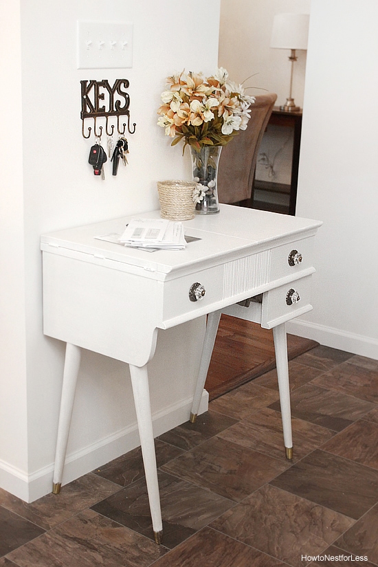 sewing table turned end table