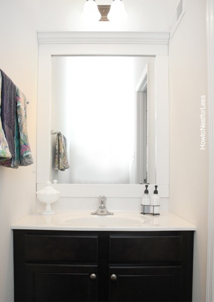 how to frame a bathroom mirror