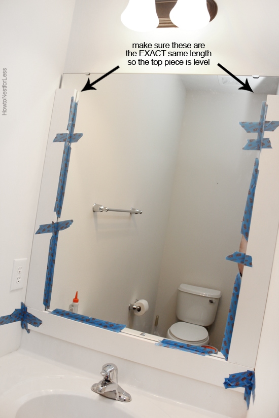 how to trim around bathroom miror