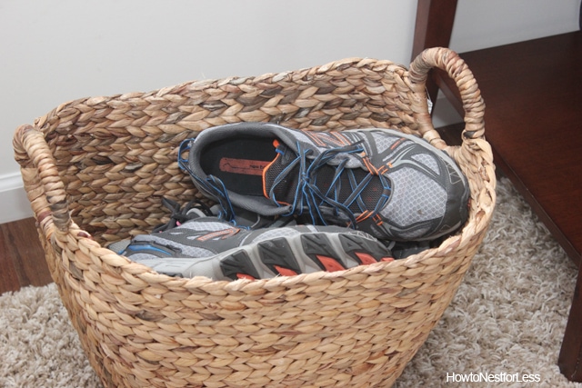 shoe basket at front entry