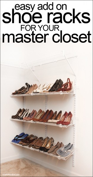 shoe organization for master closet